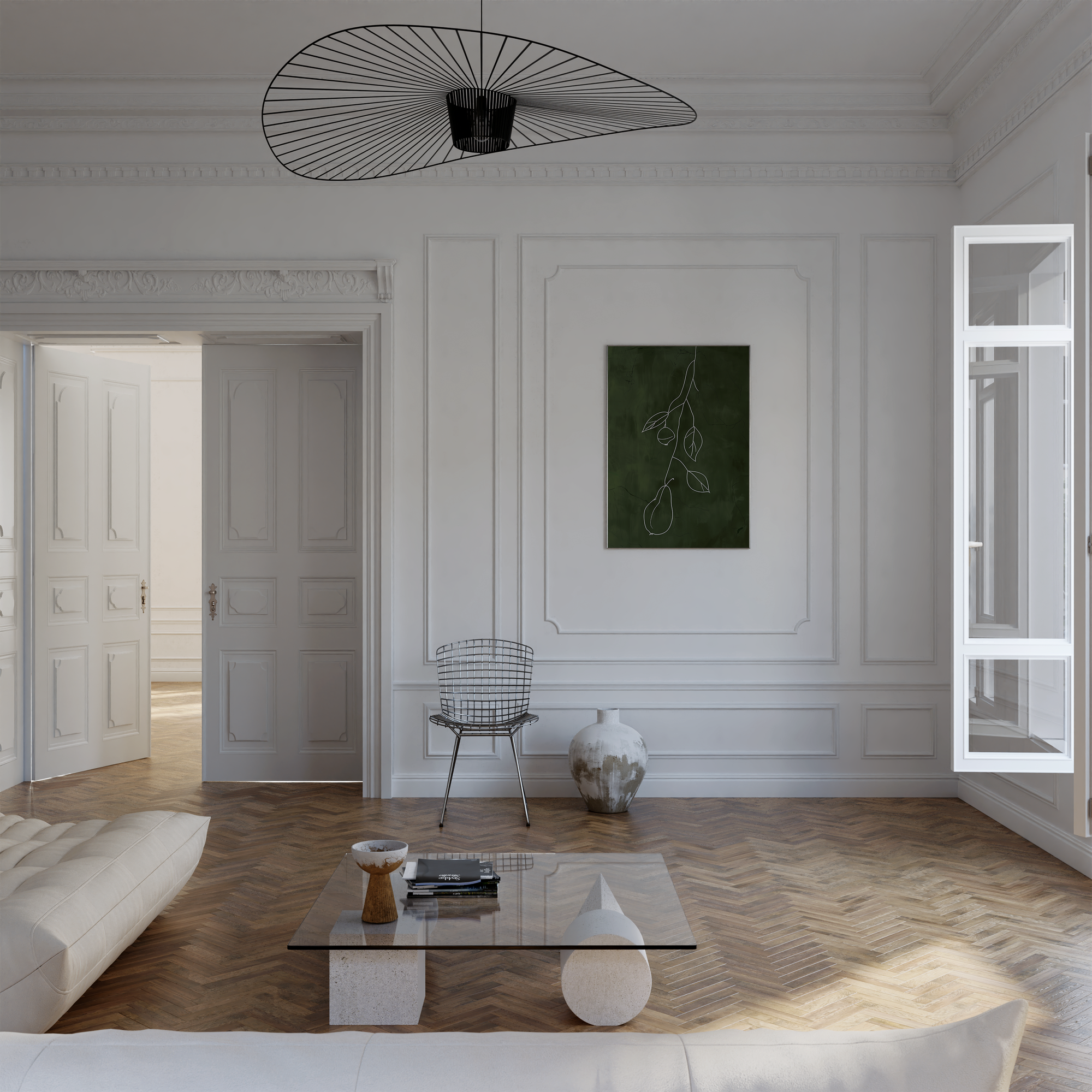 Minimalist Green Fruit Line Print