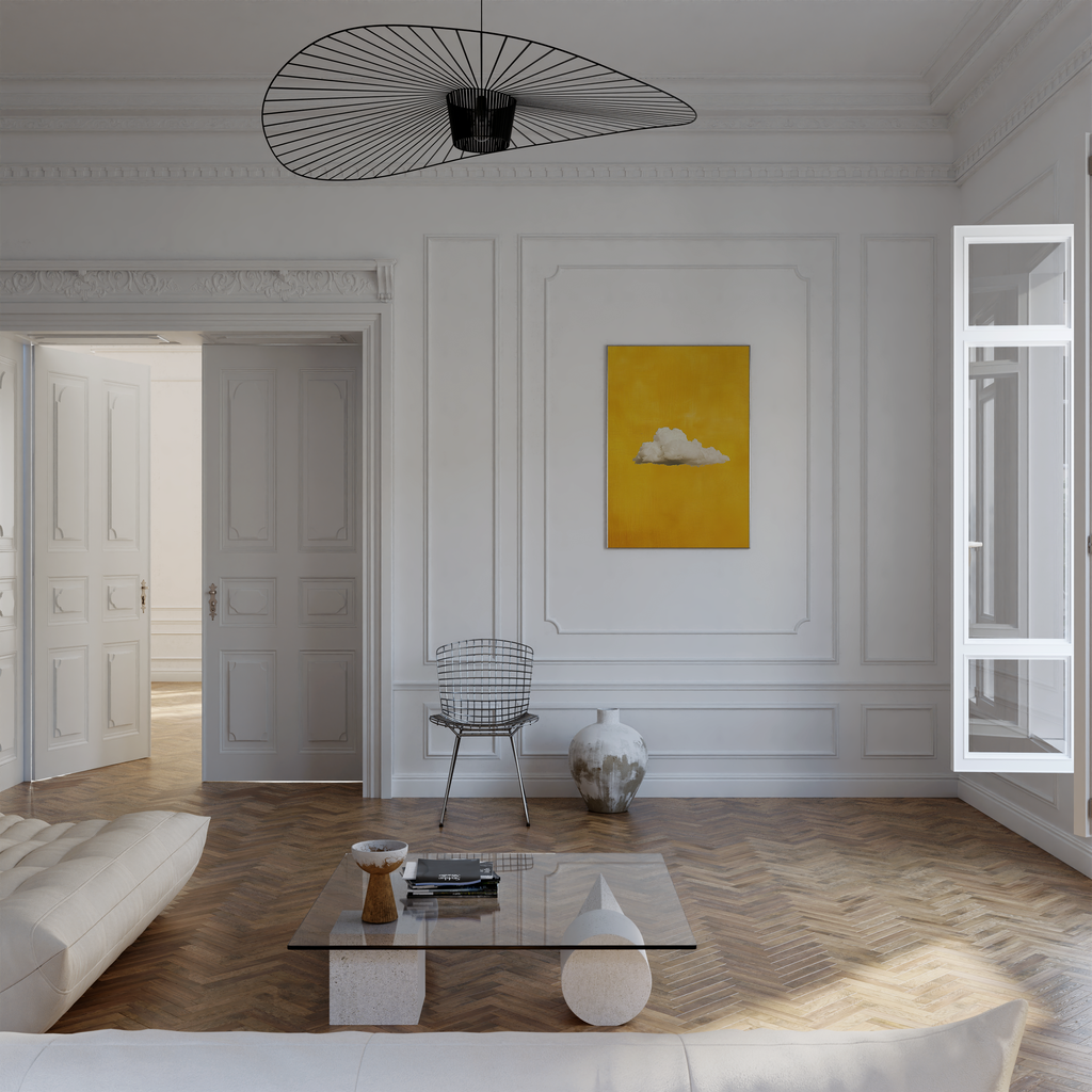 Golden Yellow Cloud Sky Print