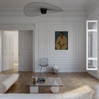 Blue Minimalist Woman Portrait Print