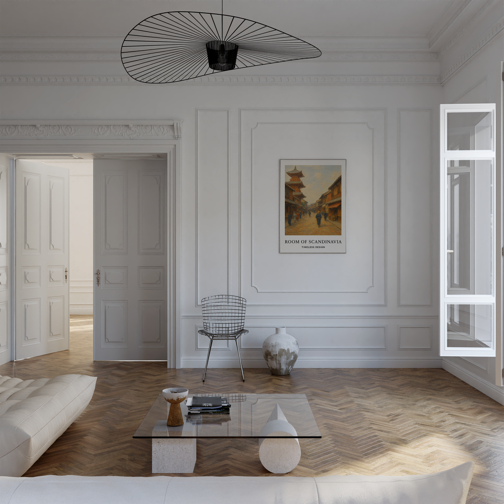 Abstract Japanese Village Print