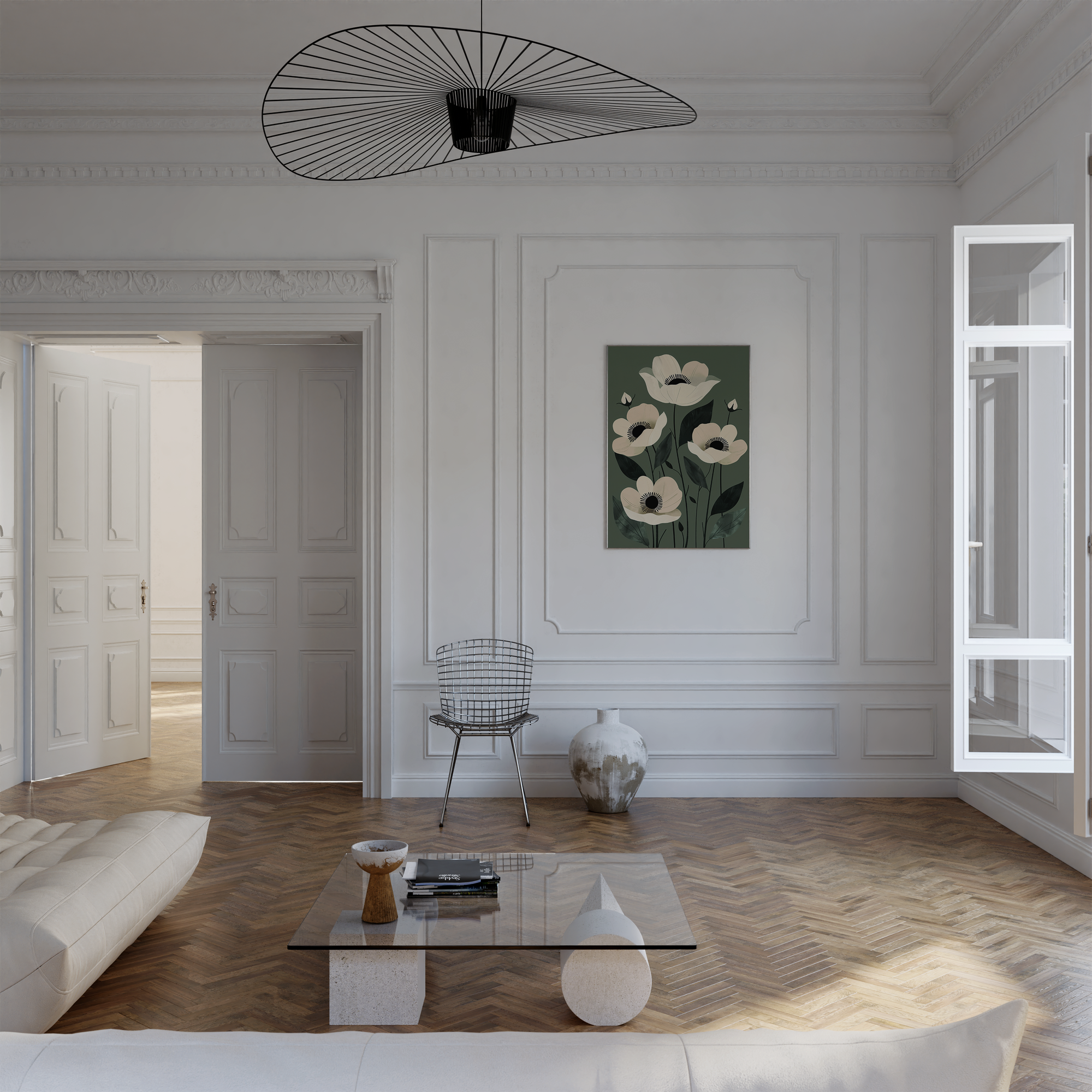 Cream Blossom Elegance Print