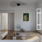 Abstract Green Portrait Modern Woman Print