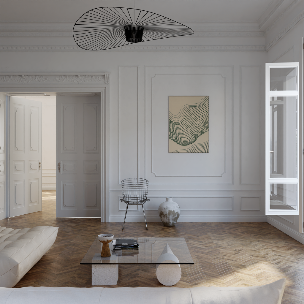 Flowing Wave Lines Print