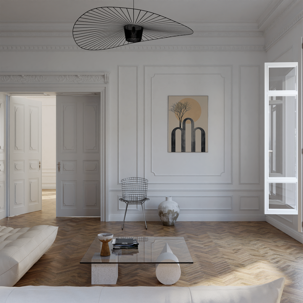 Arch & Sun Tree Silhouette Print