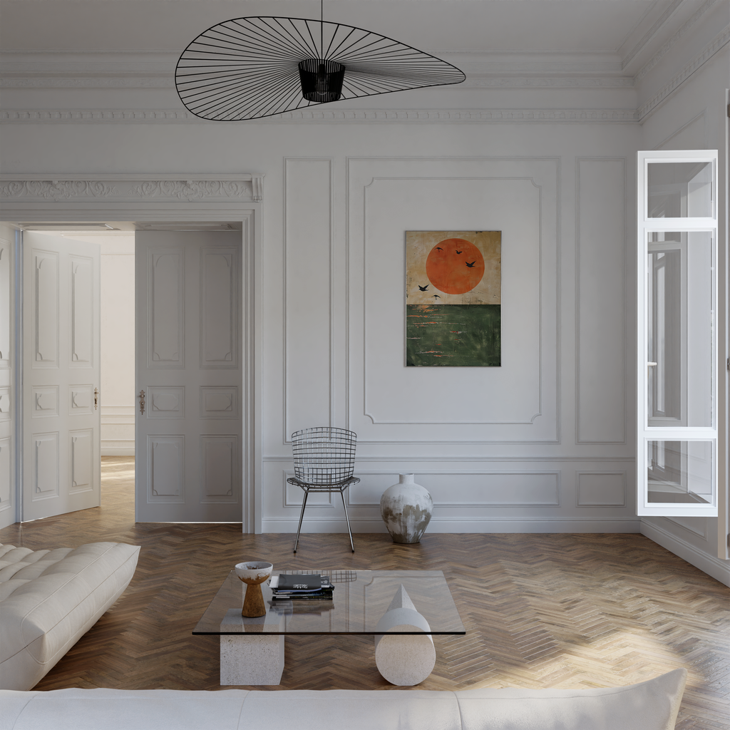 Japanese Rising Sun Birds Print