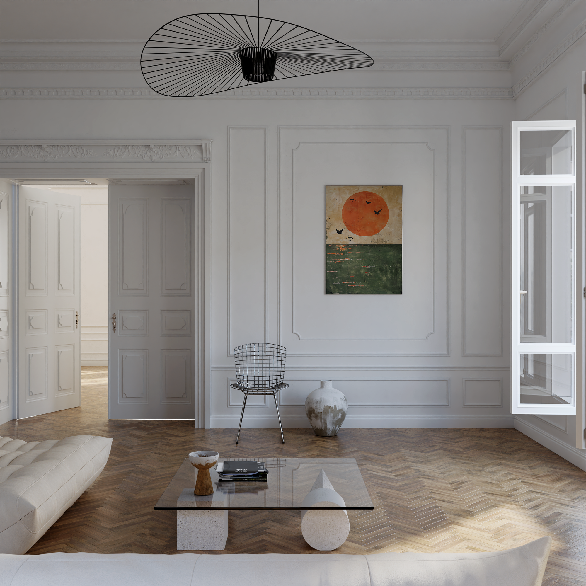 Japanese Rising Sun Birds Print