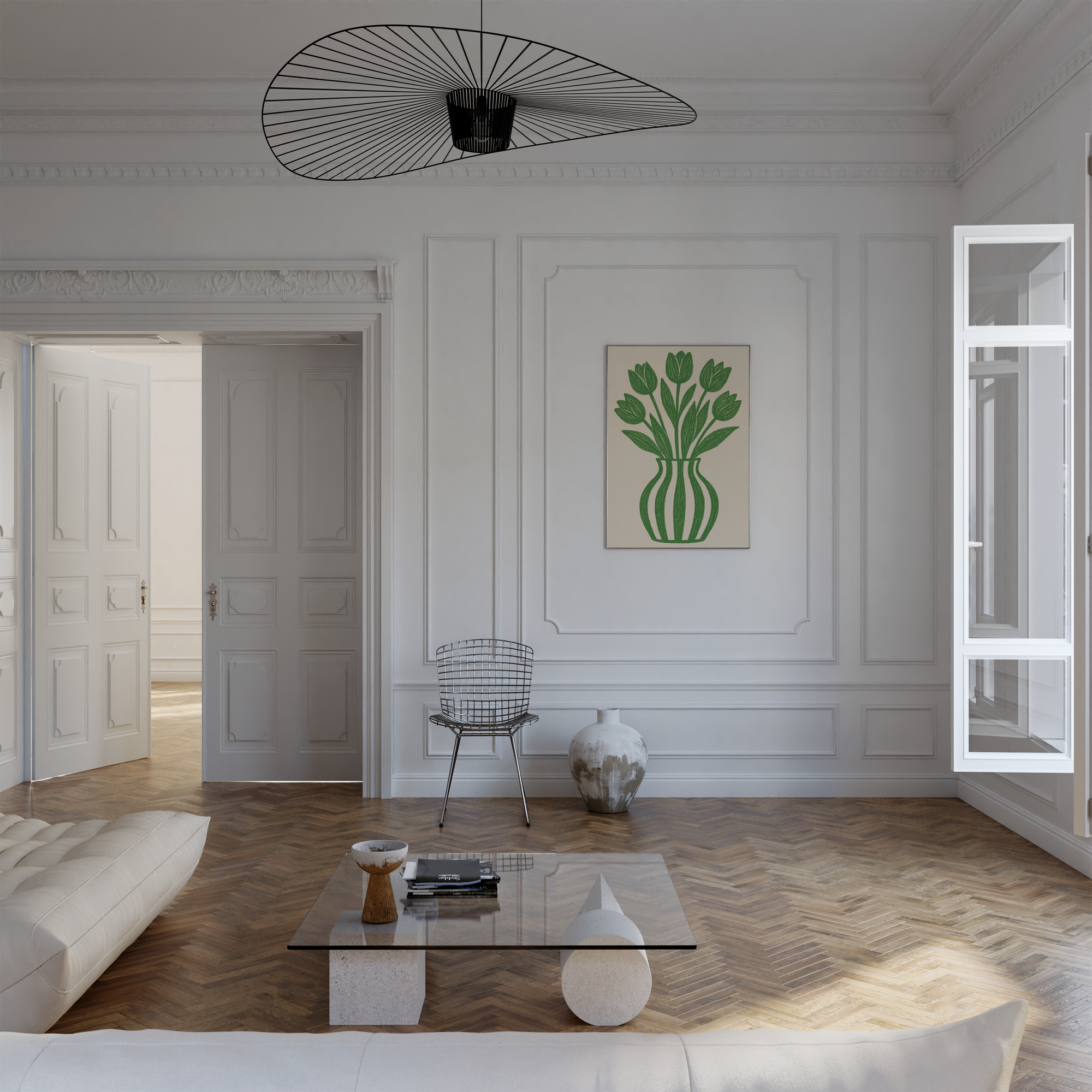 Scandinavian Green Vase Print