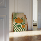 Striped Bowl Oranges Print
