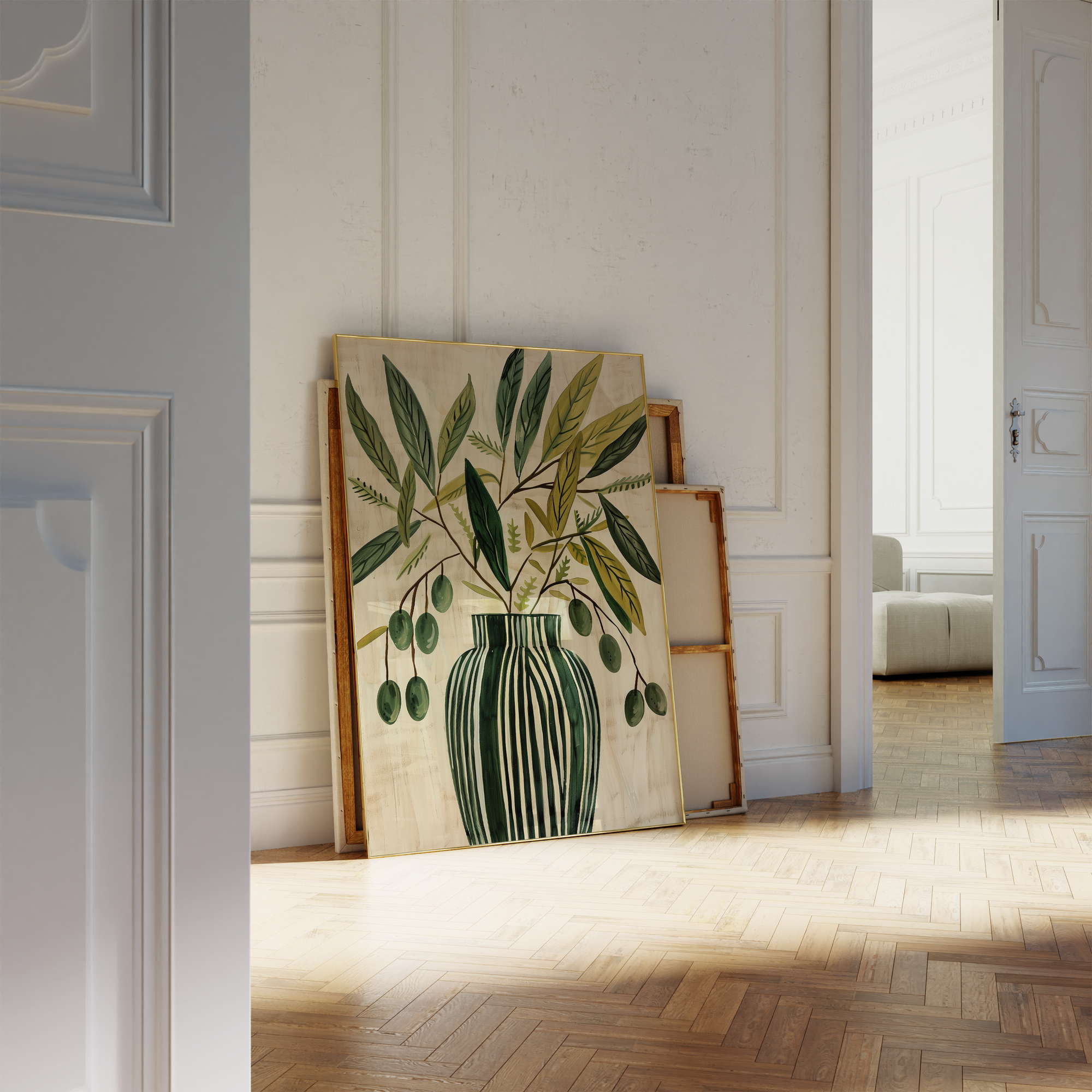 Minimalist Olive Green Print