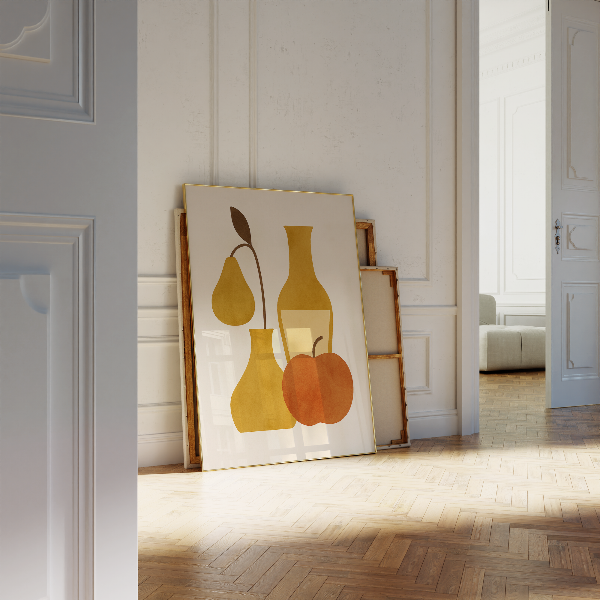 Abstract Pear & Apple Kitchen Print