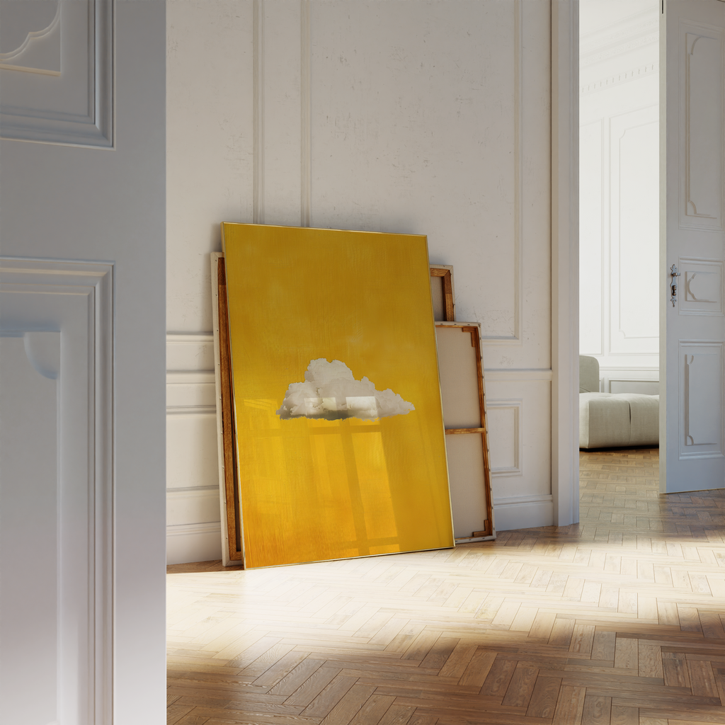 Golden Yellow Cloud Sky Print