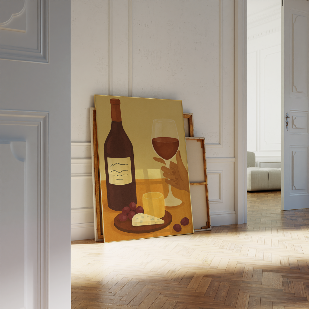 Warm Neutral Wine Art Print
