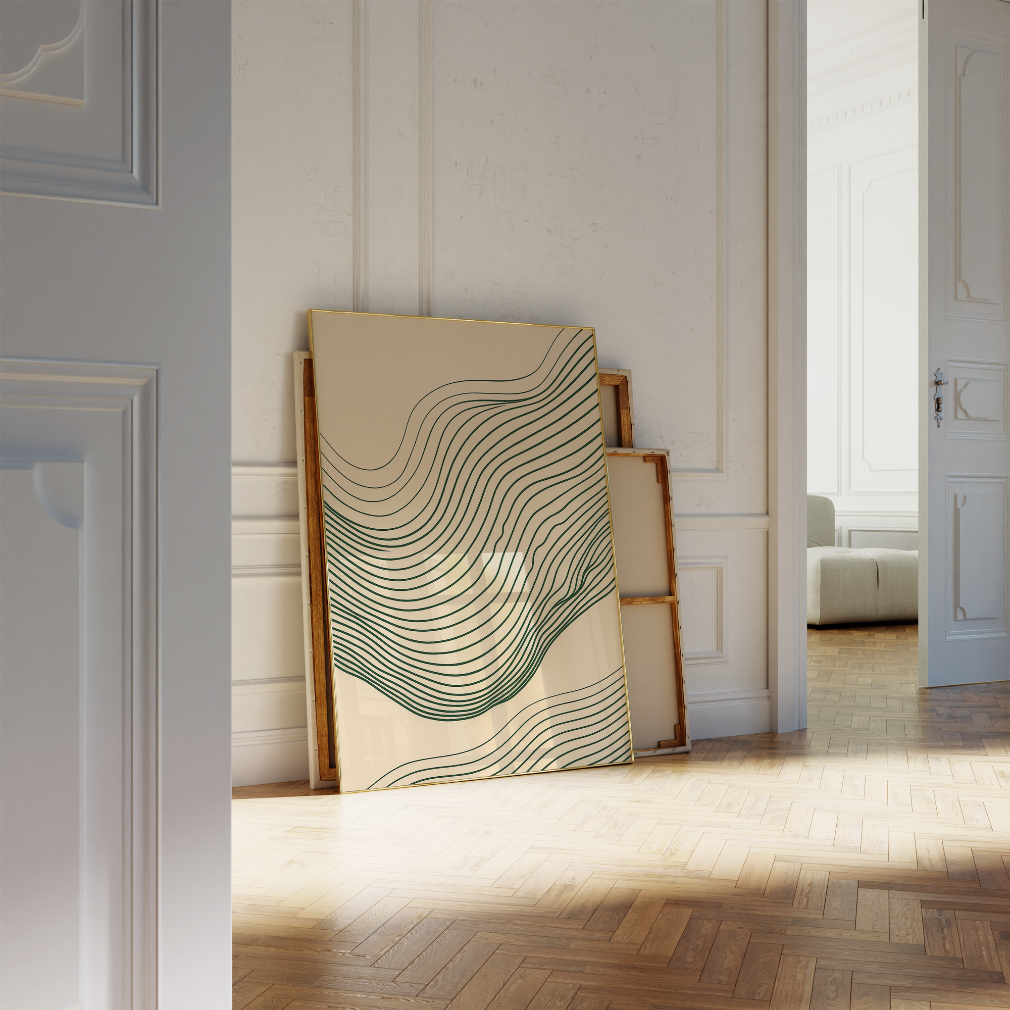 Flowing Wave Lines Print