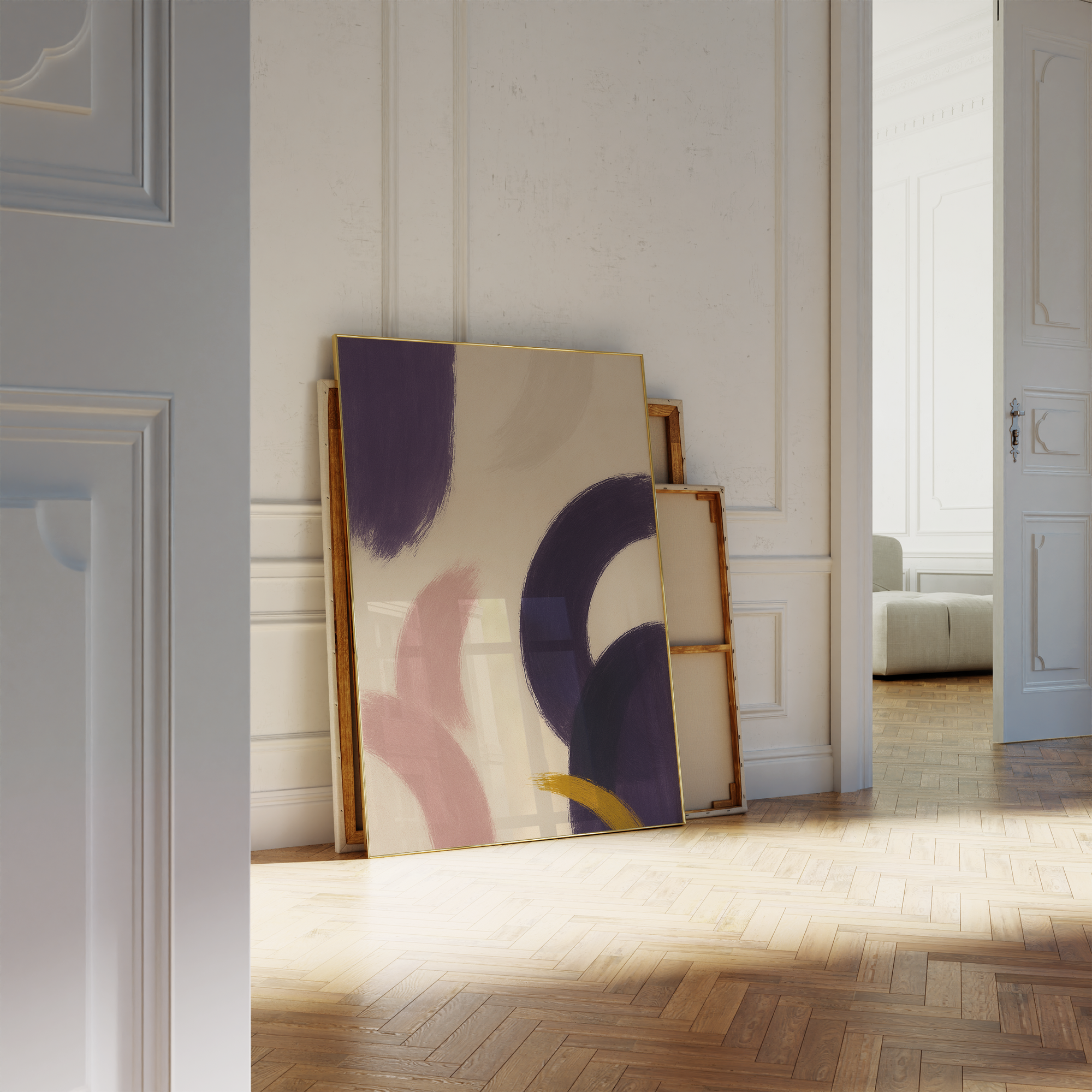 Purple Abstract Shapes Print