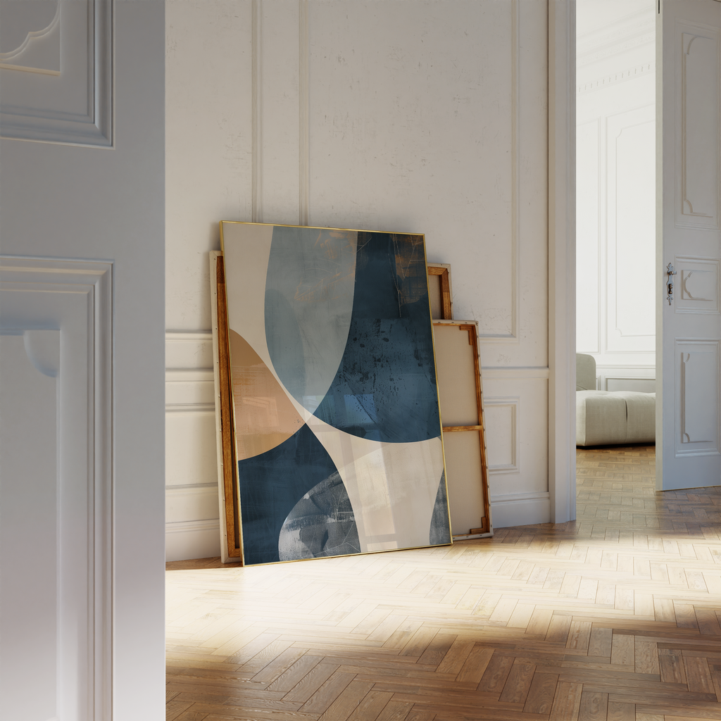 Blue Navy Shapes No.2 Print