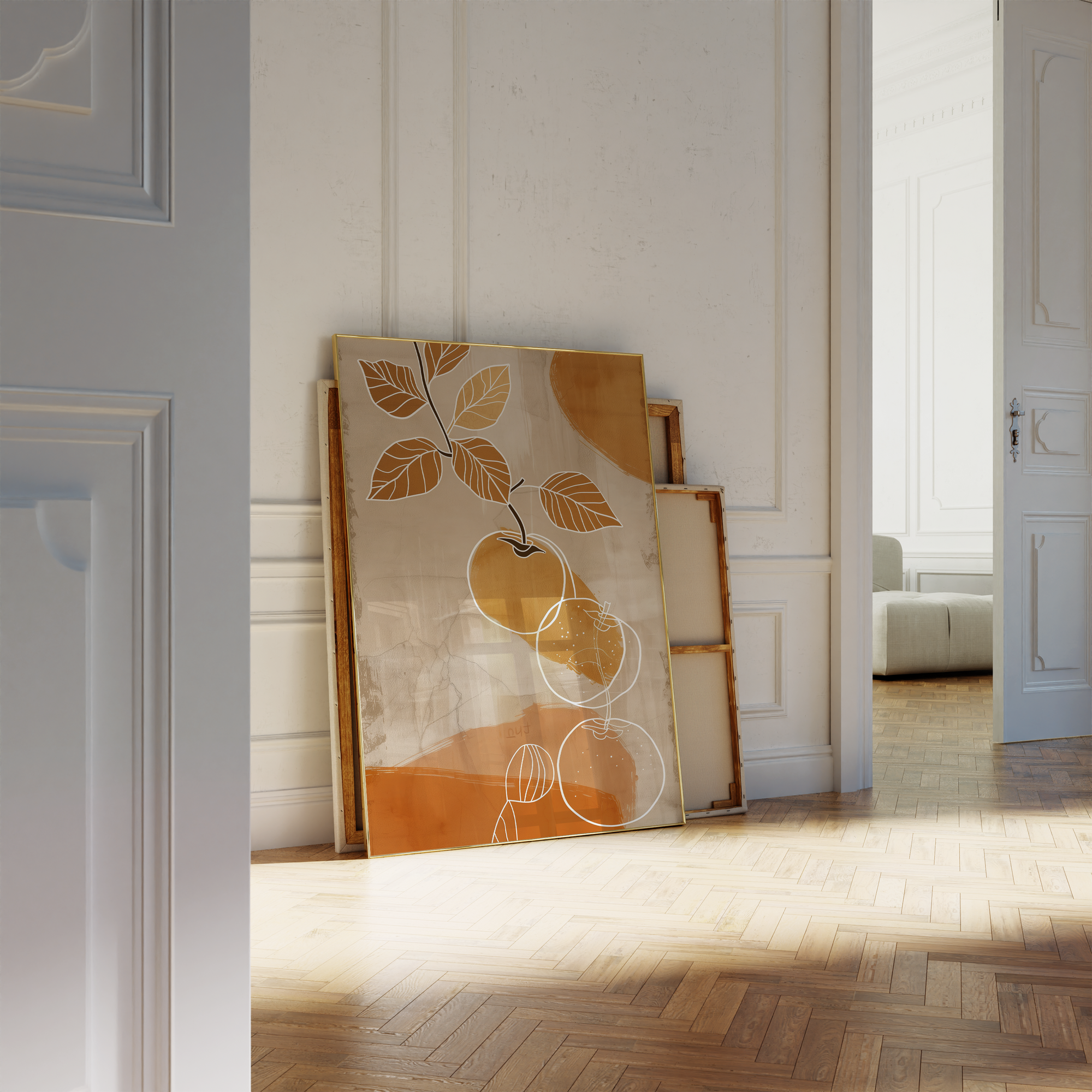 Scandinavian Orange Composition Print