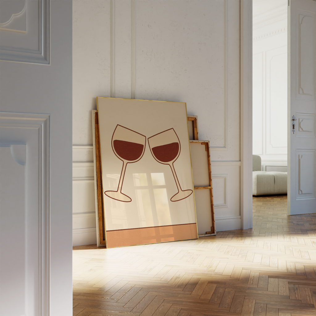 Minimalist Wine Cheers Print