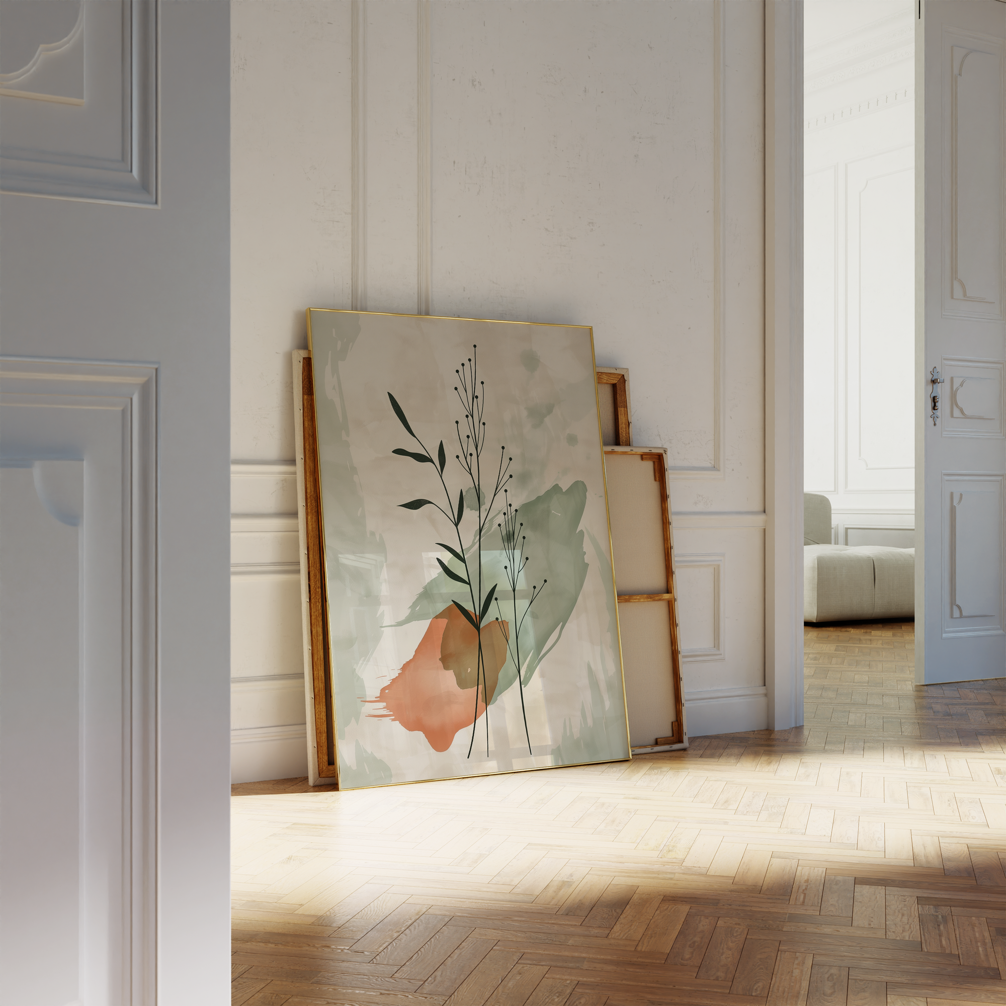 Green Terracotta Botanical Print