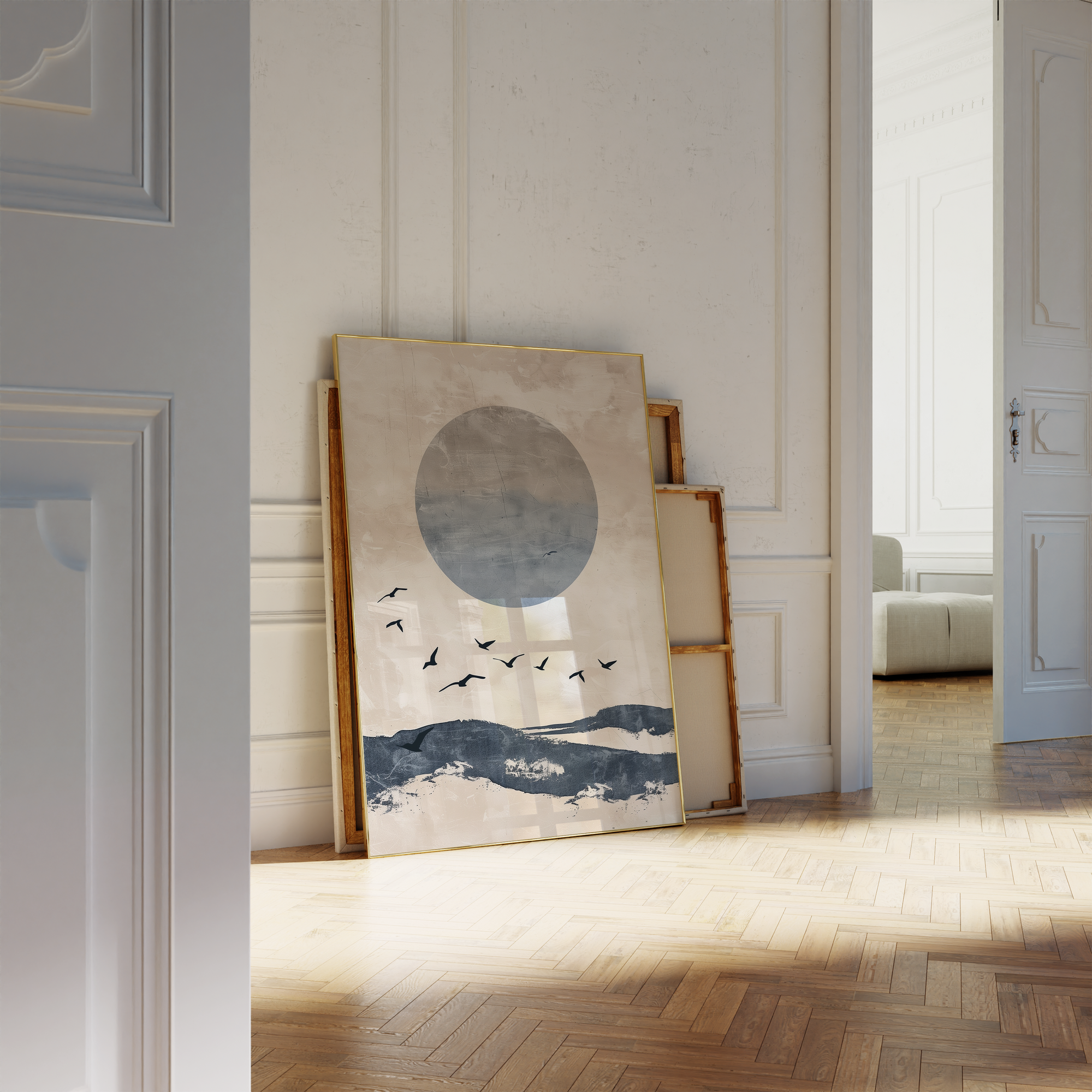 Japandi Blue Sun Print