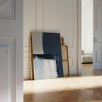 Navy Brush Blocks Print