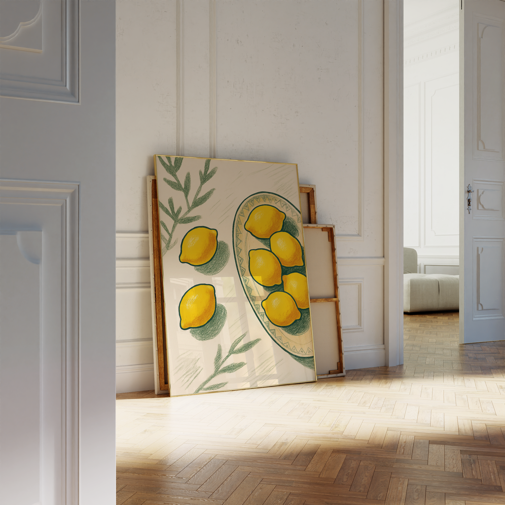 Minimalist Lemon Still Life Print