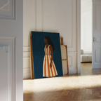 Scandinavian Blue Minimalist Portrait Print