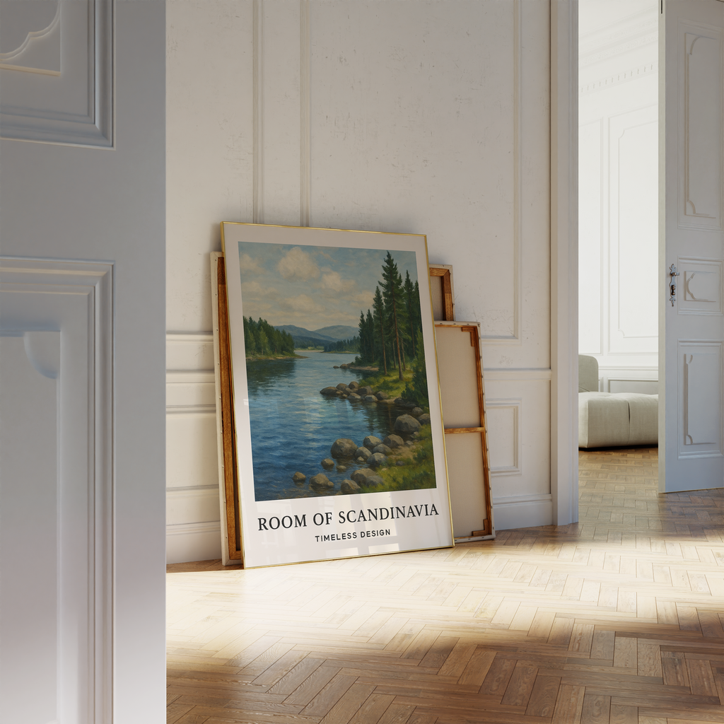 Minimalist Mountain Lake Print