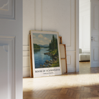 Minimalist Mountain Lake Print