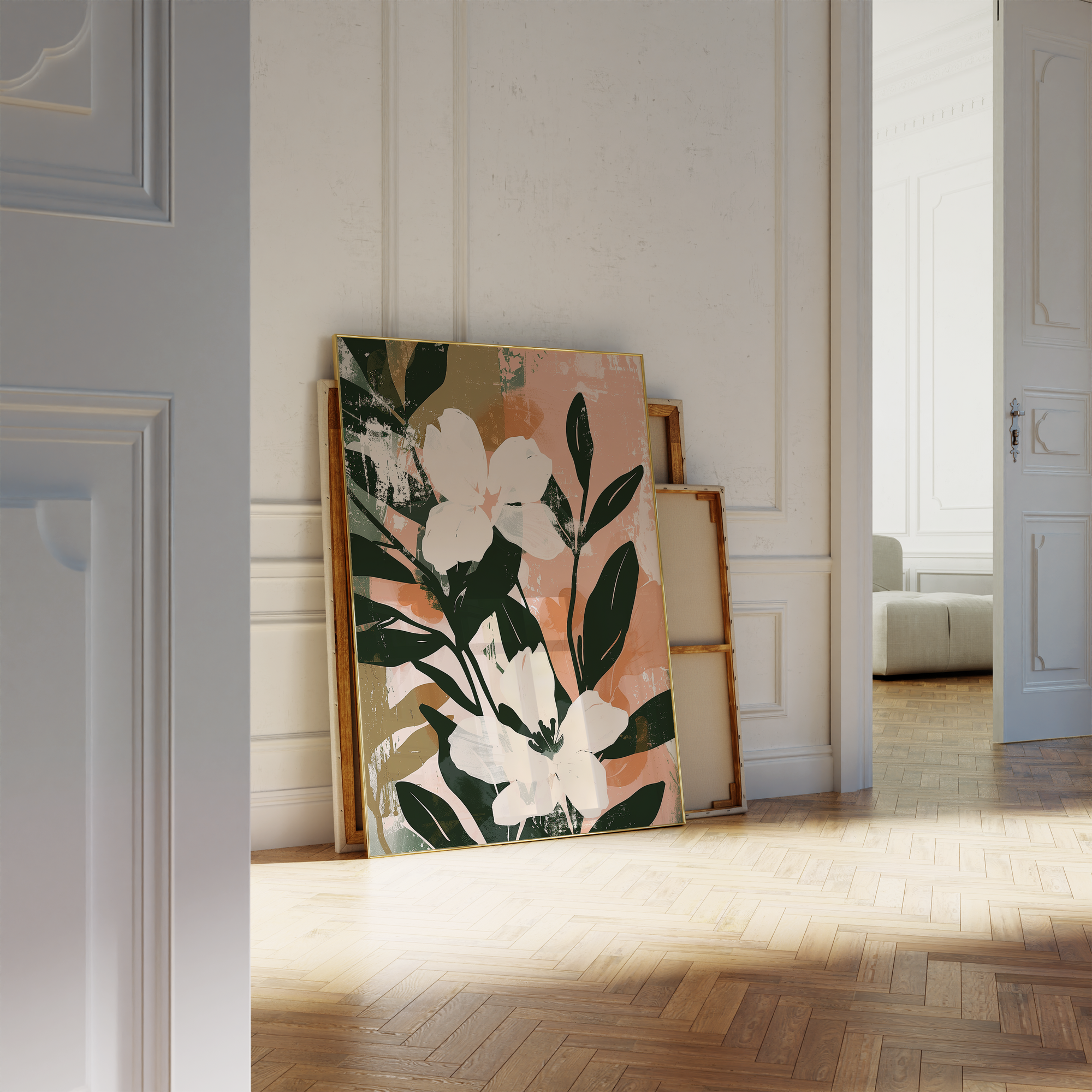 White Bloom Contrast Print