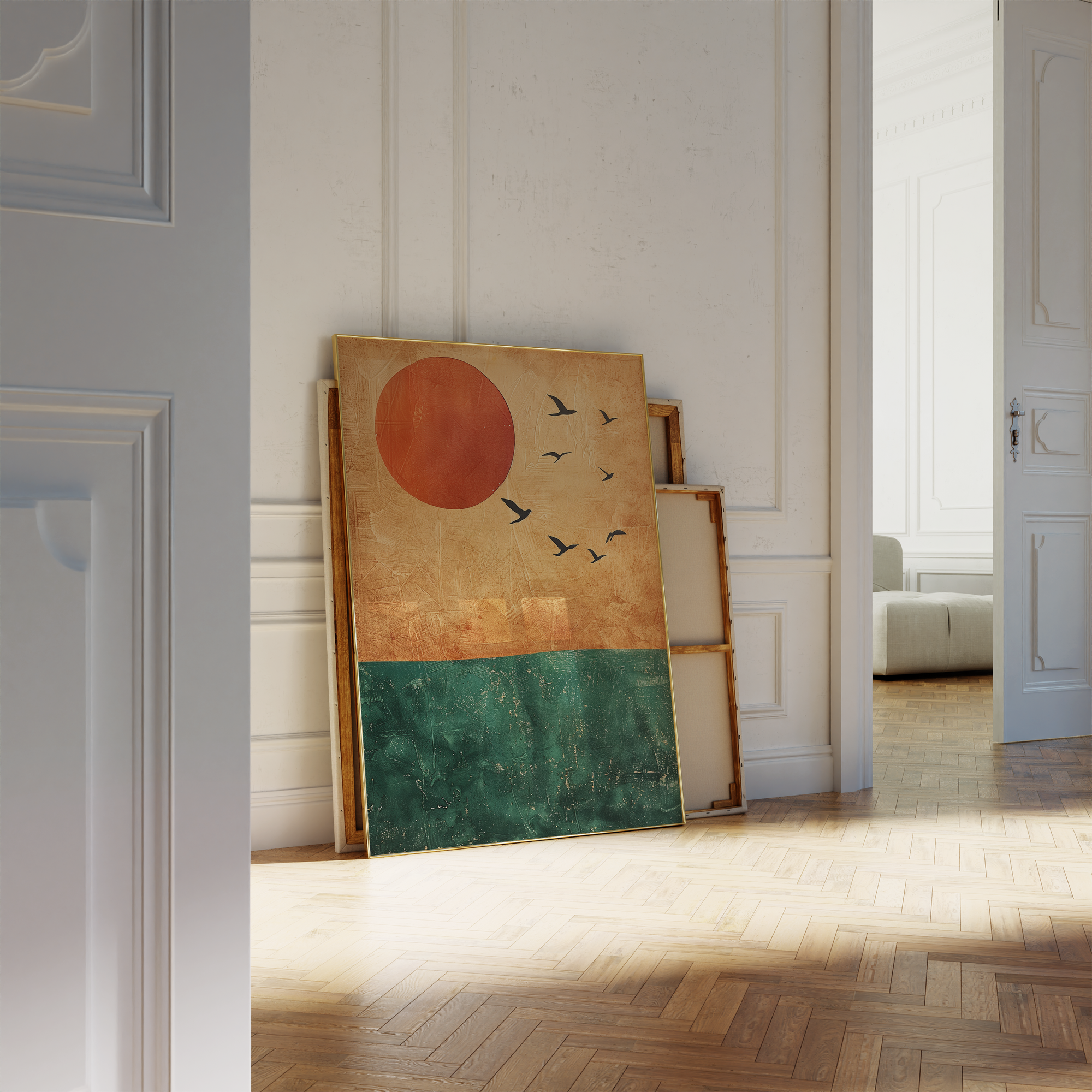 Orange Sun Flight Print