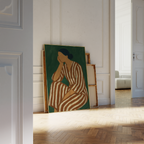 Green Calm Abstract Woman Print