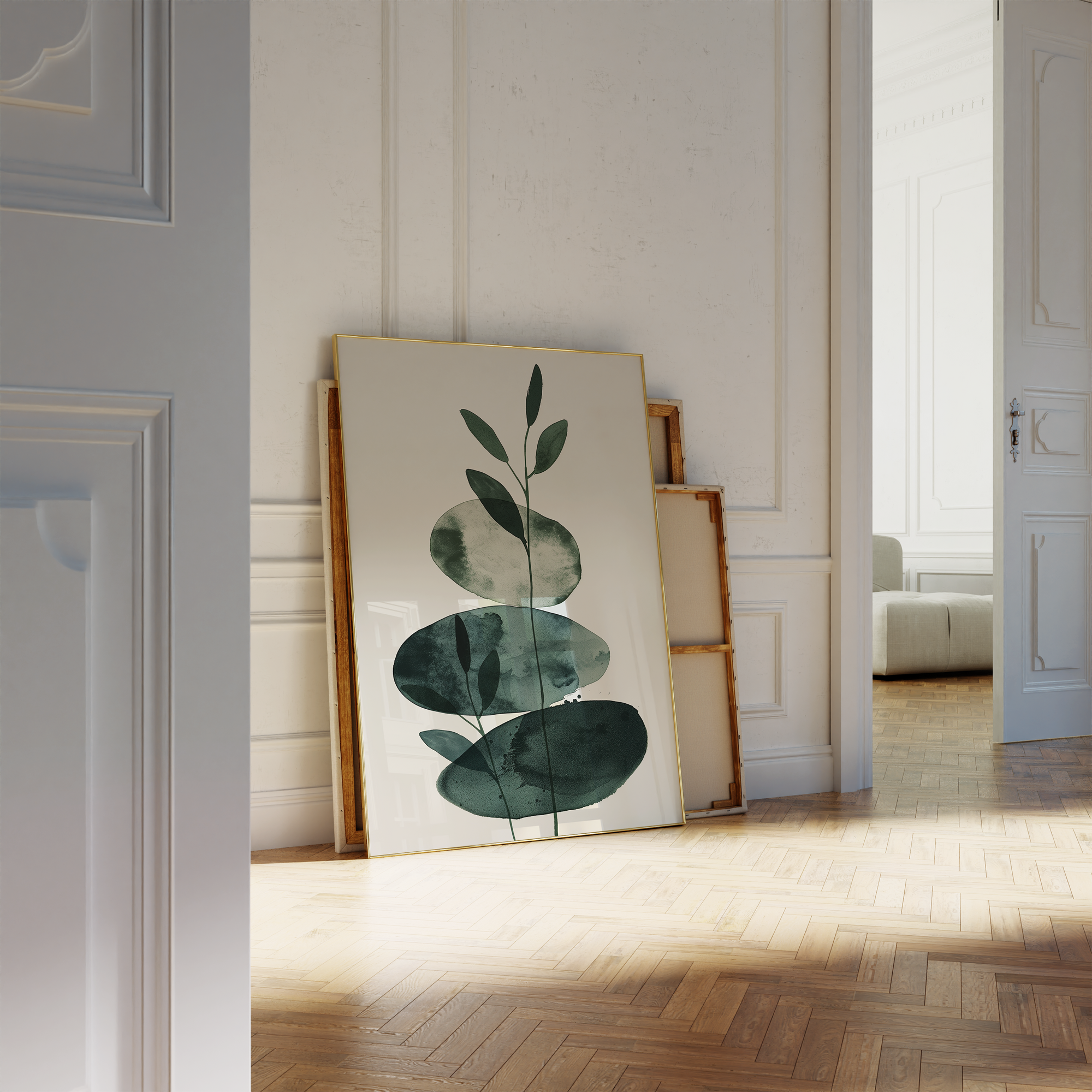 Deep Green Composition Print