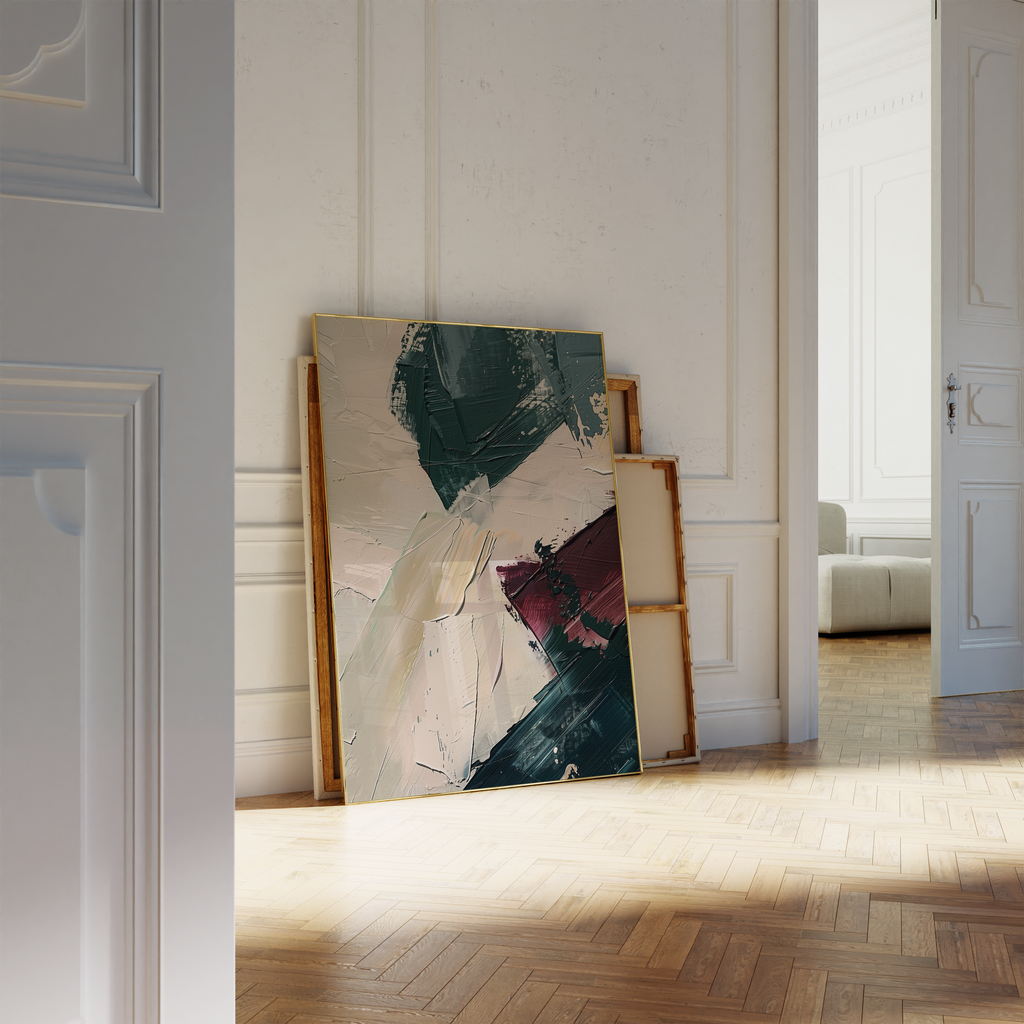 Burgundy Forest Green Expression Print