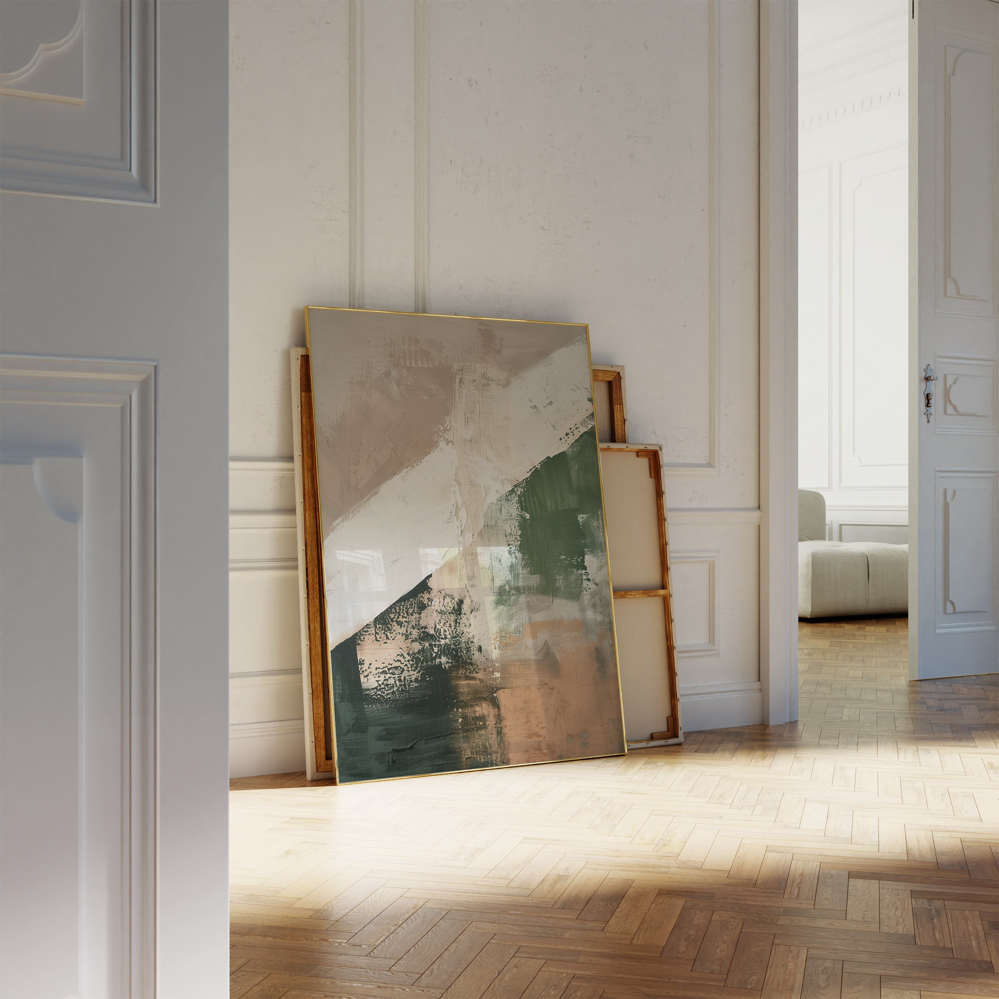 Modern Green Beige Earthy No.2 Print