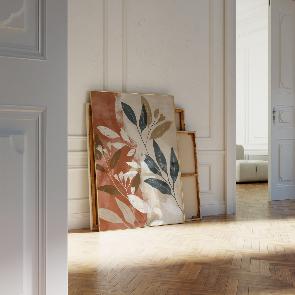 Terracotta Leaves Print