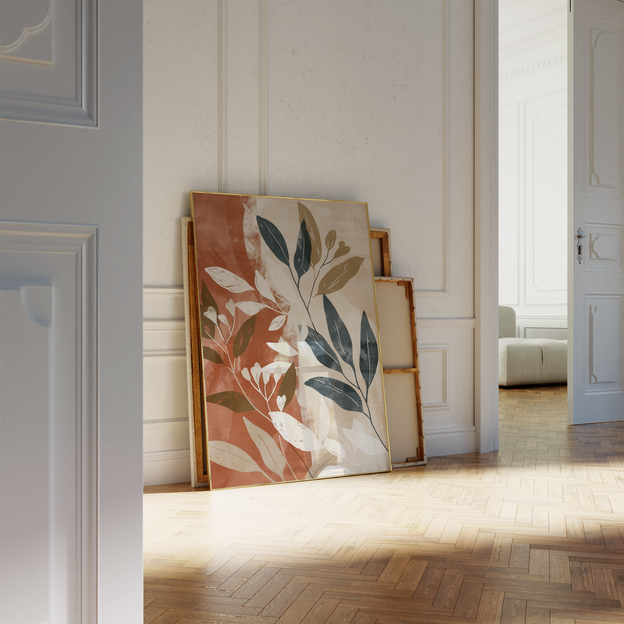 Terracotta Leaves Print