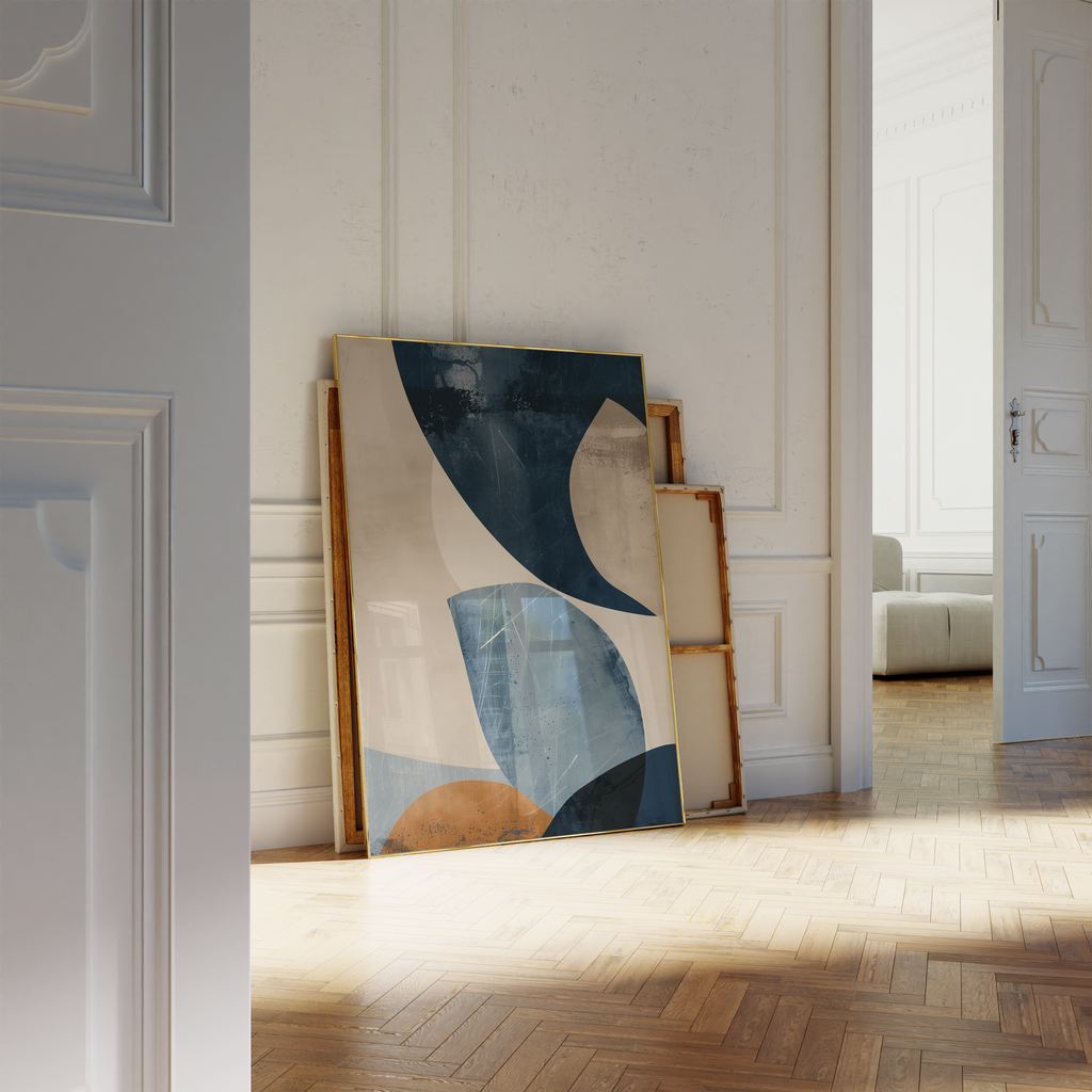 Blue Navy Shapes No.1 Print