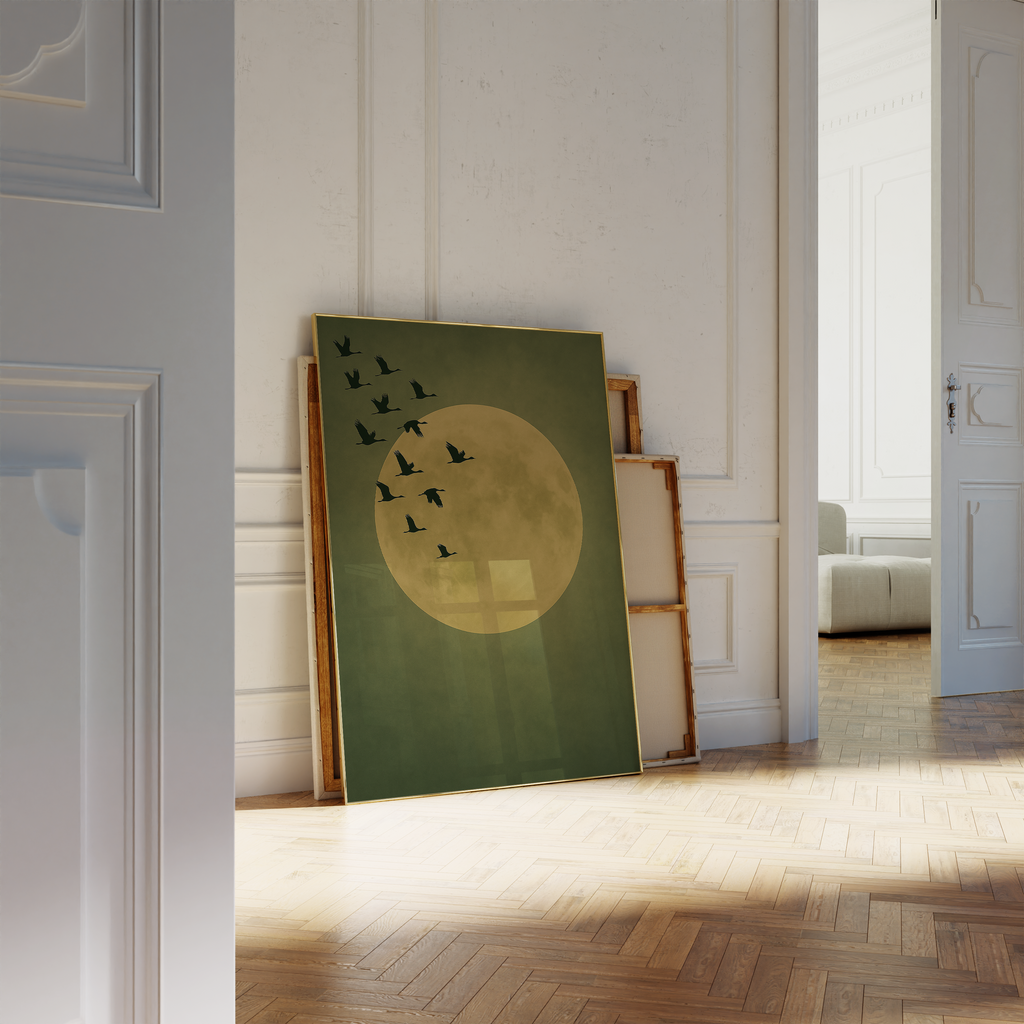 Japanese Green Neutral Print