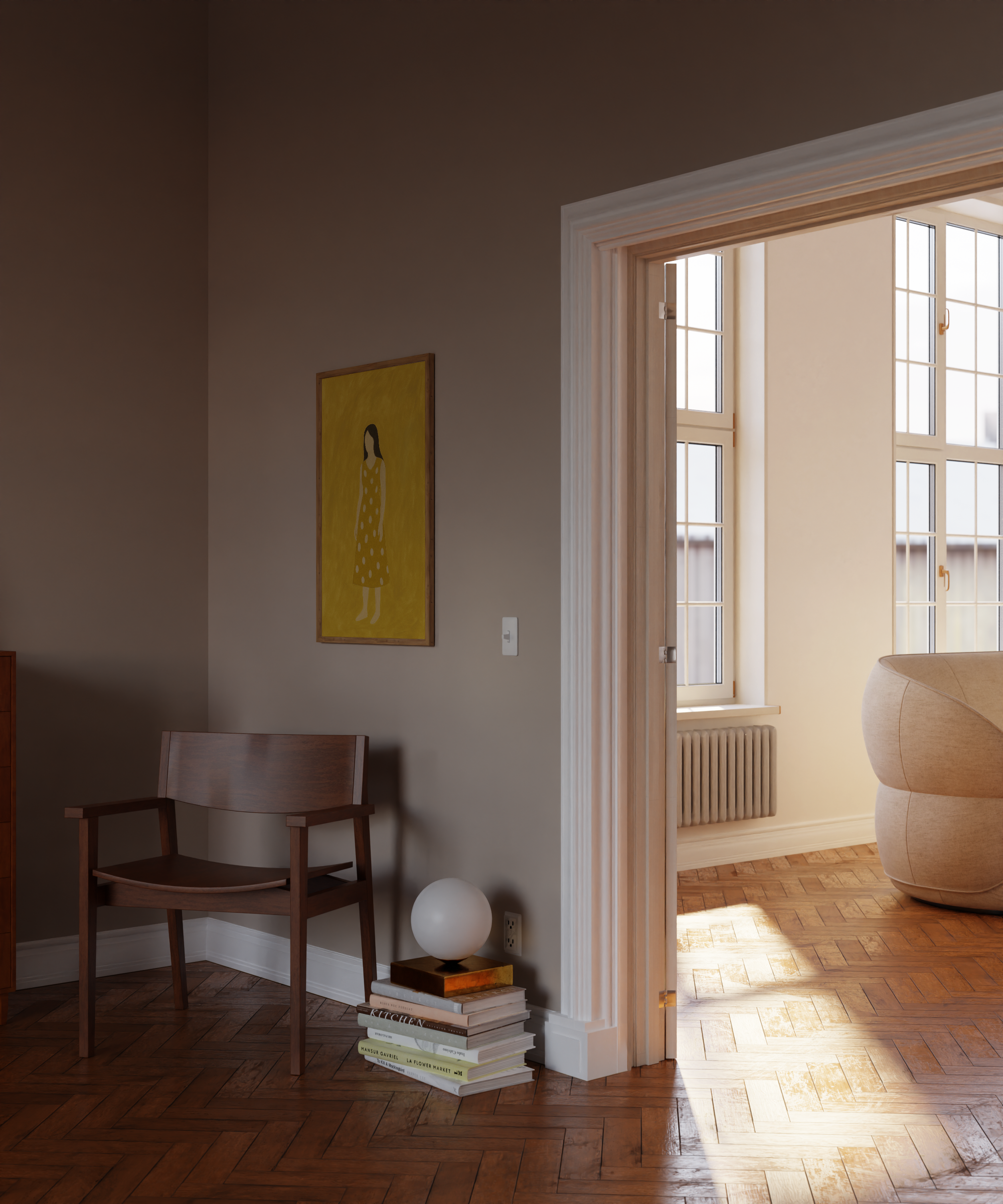 Yellow Minimalist Portrait Print