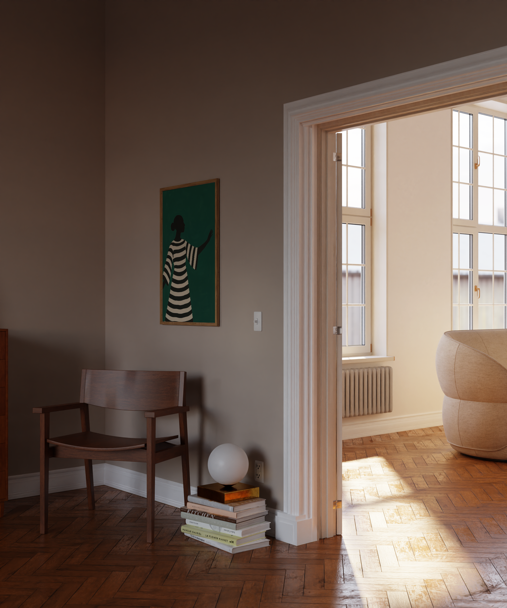 Green Minimalist Portrait Gallery Print