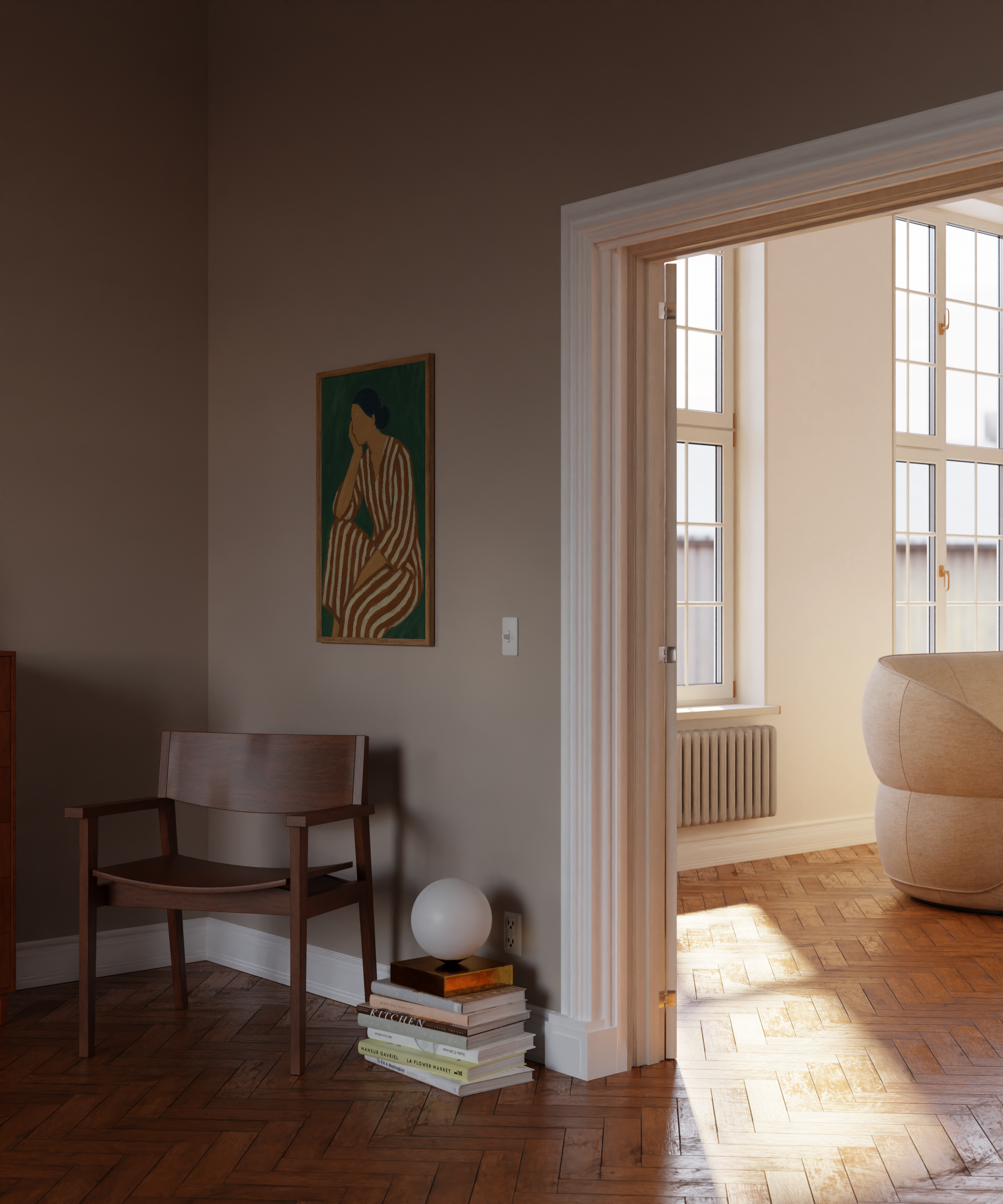 Green Calm Abstract Woman Print