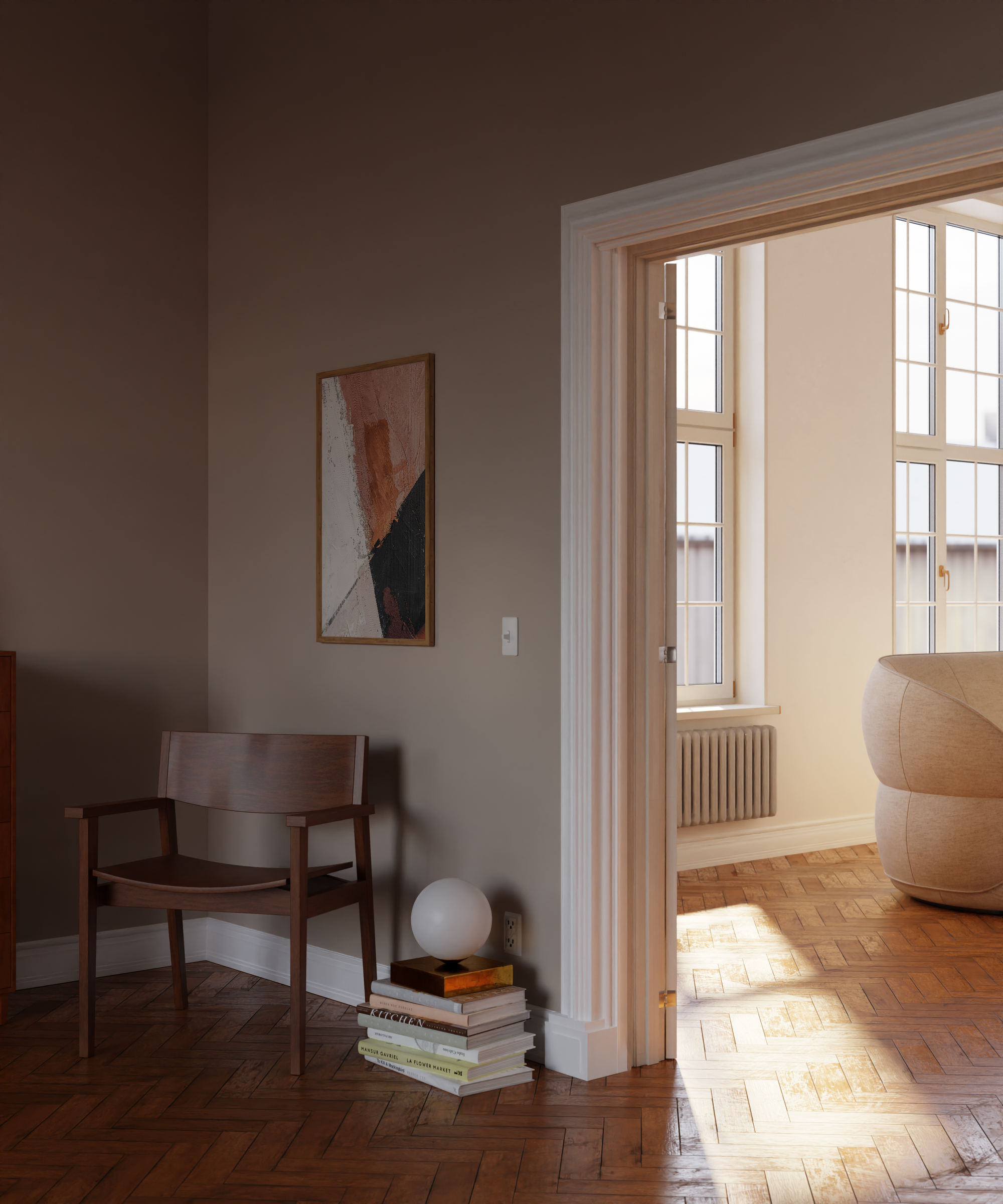 Warm Textured Brush Strokes Print