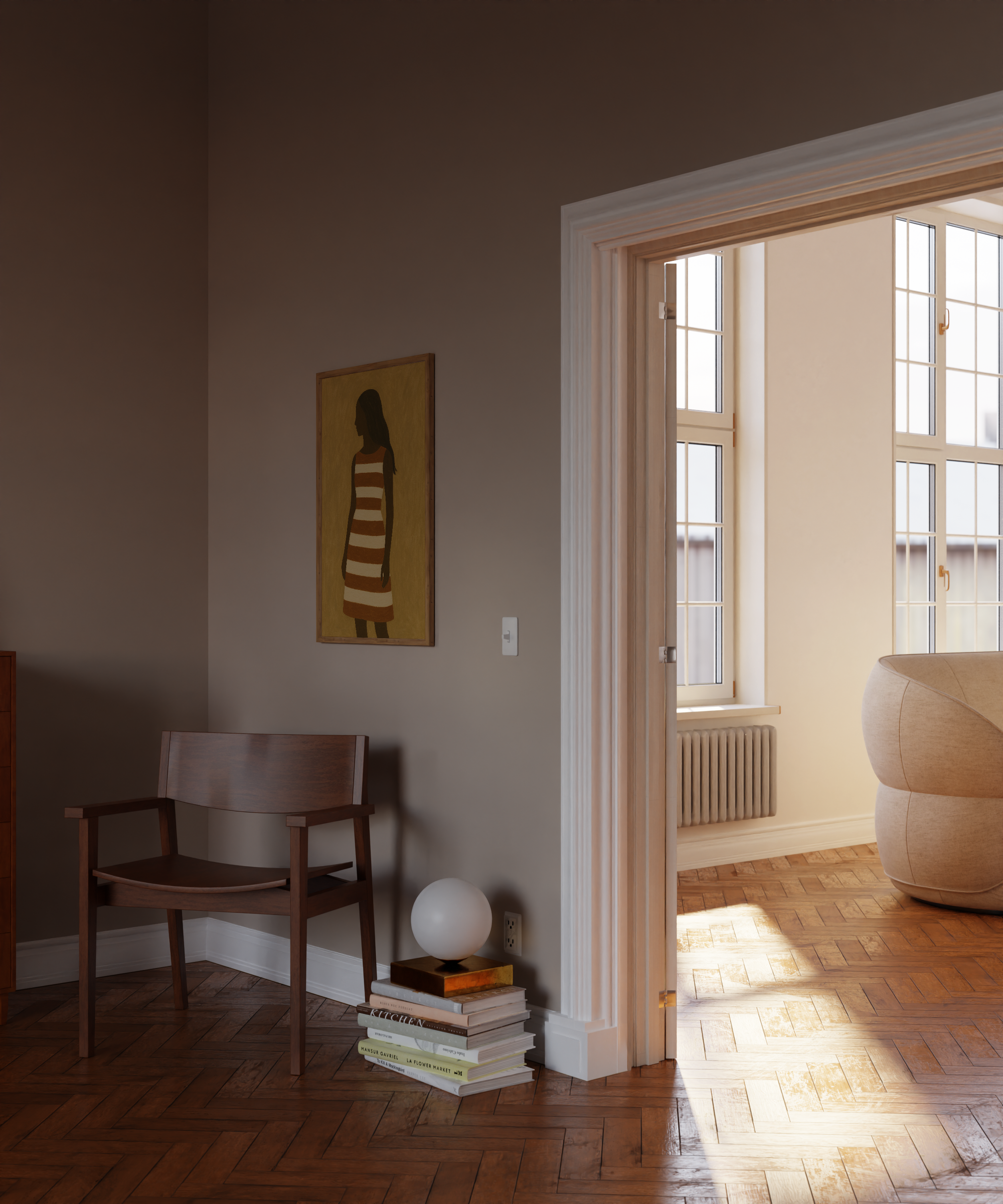 Golden Minimalist Portrait Print