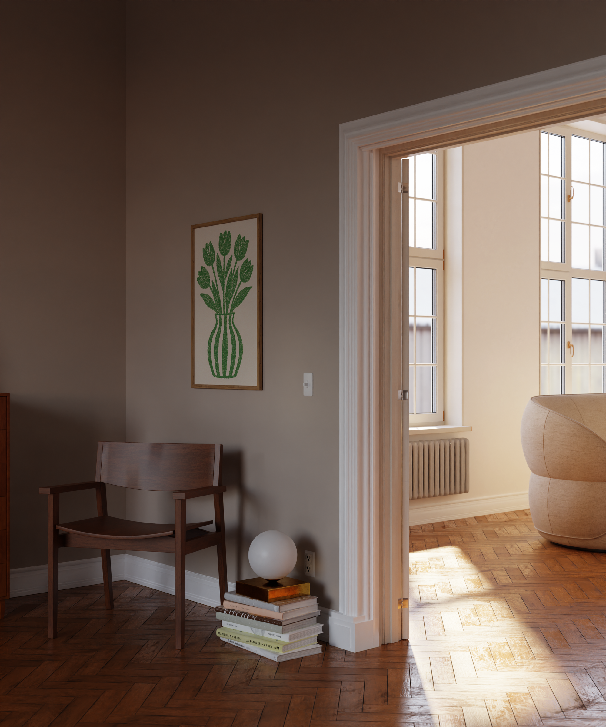 Scandinavian Green Vase Print