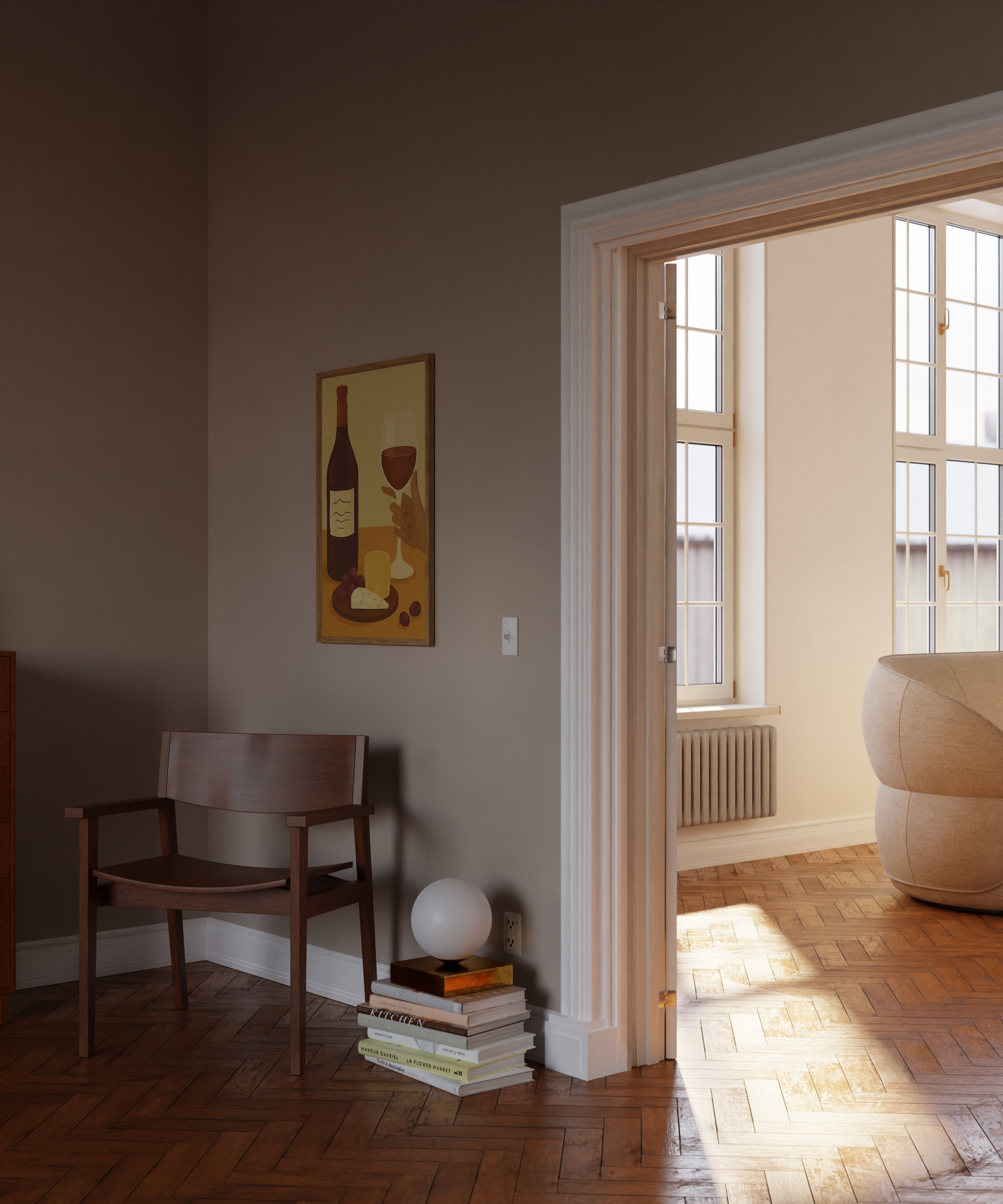 Warm Neutral Wine Art Print