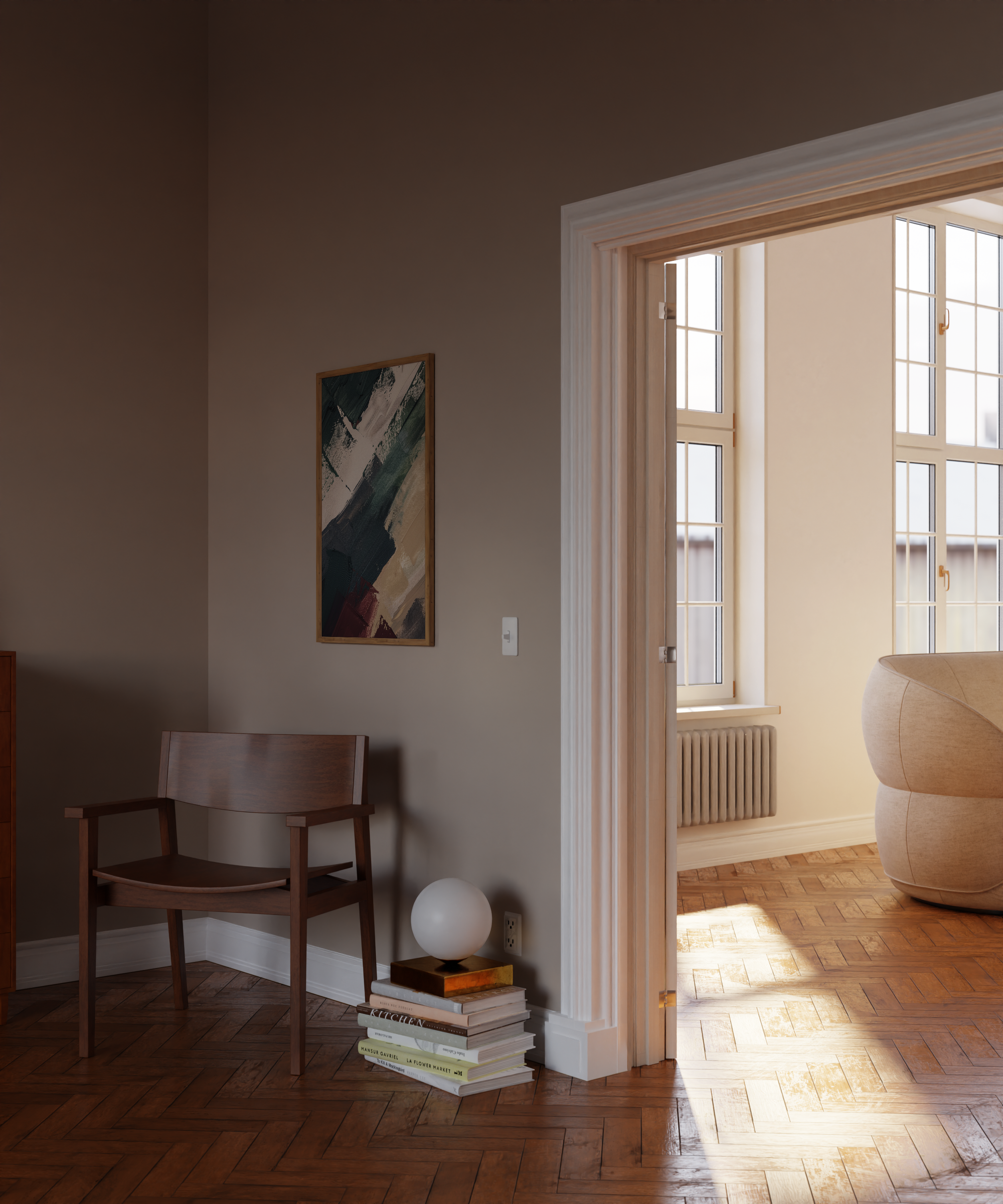 Scandinavian Burgundy Minimalist Print