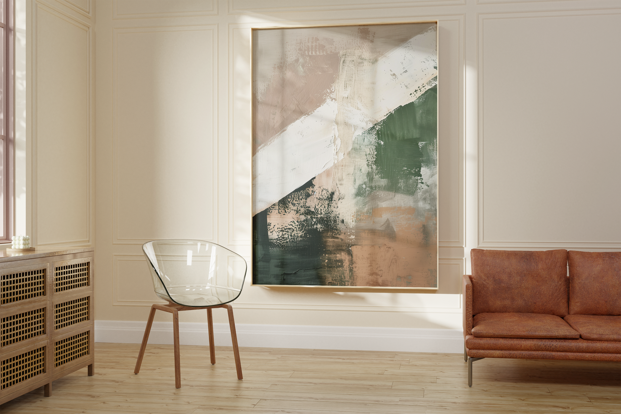 Modern Green Beige Earthy No.2 Print