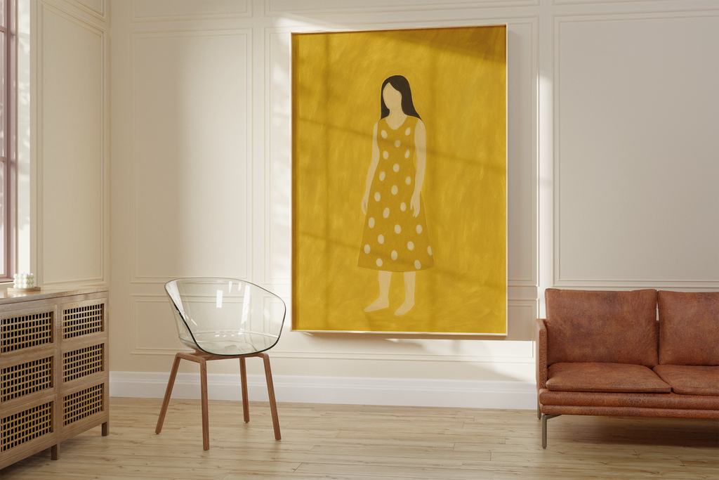 Yellow Minimalist Portrait Print