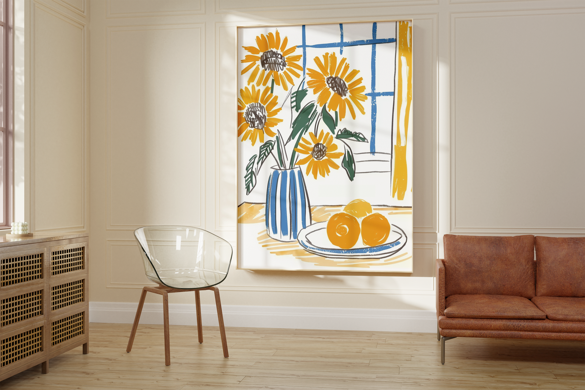 Cheerful Sunflower Sketch Print