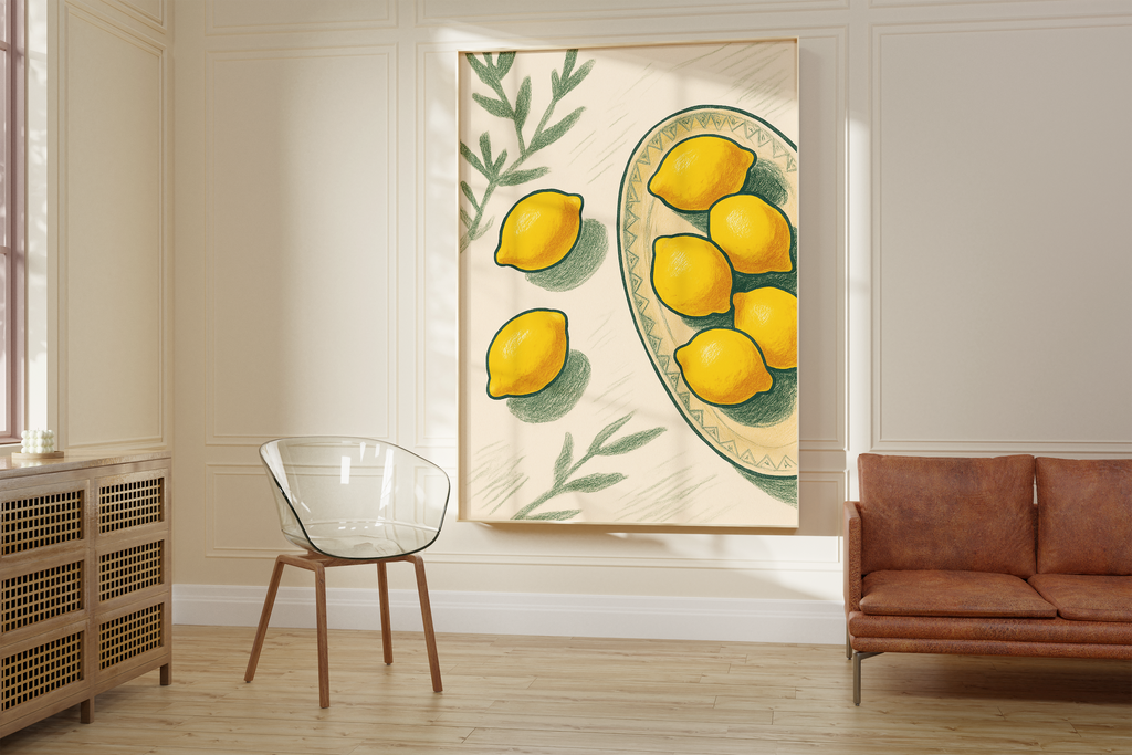 Minimalist Lemon Still Life Print